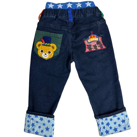 MIKI HOUSE Japan - Jeans - Luxury Designer Kidswear - Circus embroidery - Picture 2 of 7